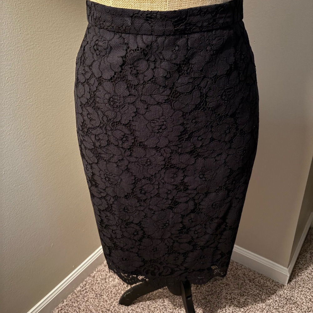 Ann Taylor Black Midi Pencil Skirt Cocktail